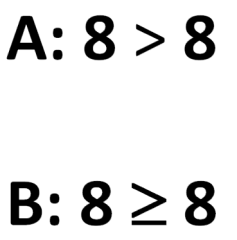 <br clear="all" />At the end of a lesson on greater than/less than/equal to, a teacher realizes that several students in the class do not understand why equation A is not true, but equation B is true. Which principle would help the students differentiate between the two statements?