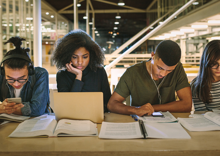 College students studying